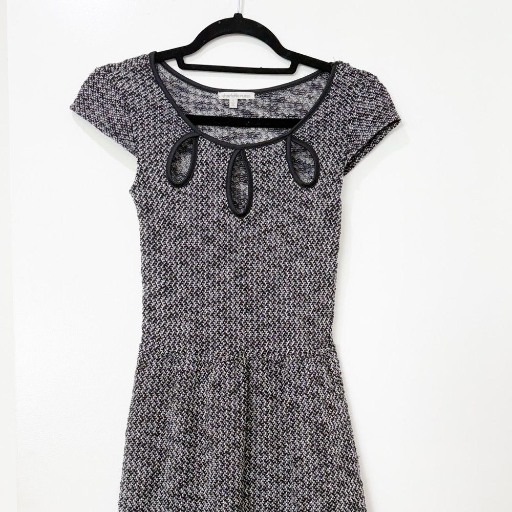 Charlotte Russe Black and Gray Knit Dress